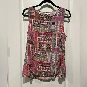 J. JILL MIXED PATTERN TOP SIZE LG